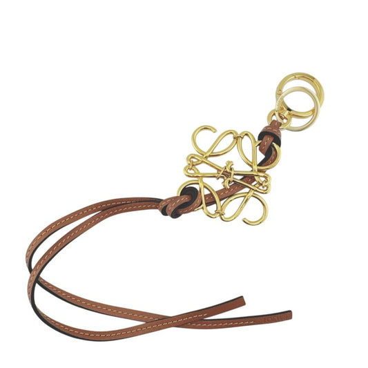 Loewe Anagram Charm Brown Keychain
