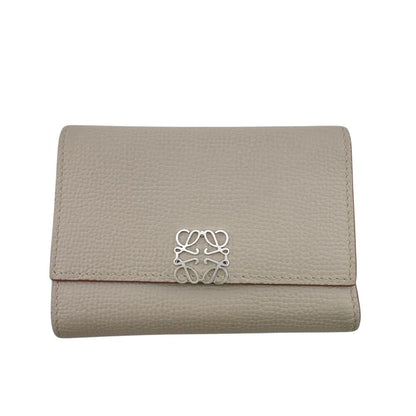 Loewe Compact Wallet Vertical Small Anagram Leather Trifold White