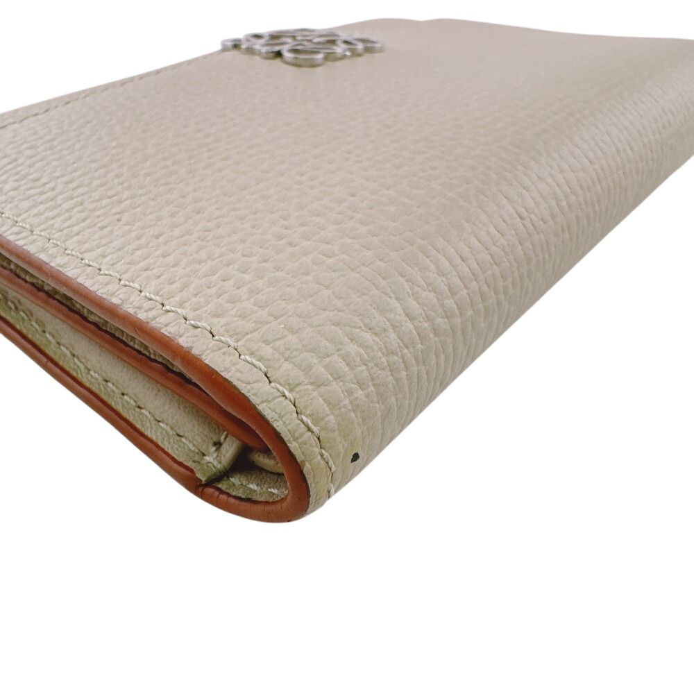Loewe Compact Wallet Vertical Small Anagram Leather Trifold White — view 4