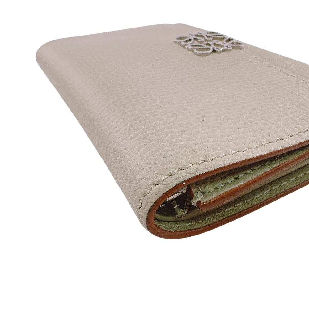 Loewe Compact Wallet Vertical Small Anagram Leather Trifold White — view 5
