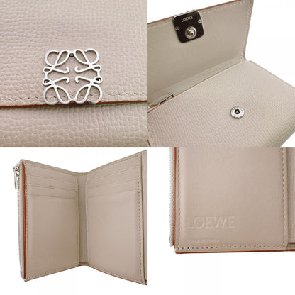 Loewe Compact Wallet Vertical Small Anagram Leather Trifold White — view 7
