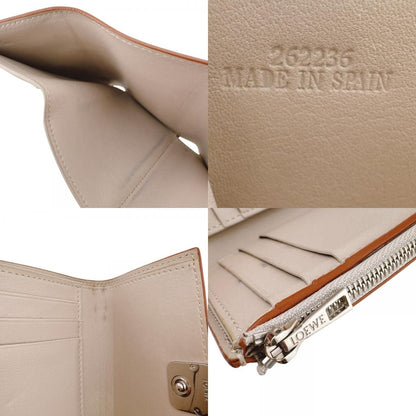 Loewe Compact Wallet Vertical Small Anagram Leather Trifold White — view 8