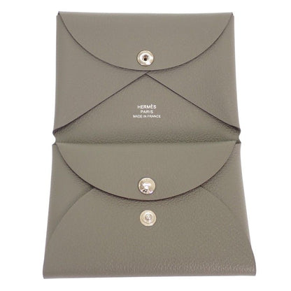 Hermes Calvi Duo Coin Case Evercolor Gray Grimeia — view 8