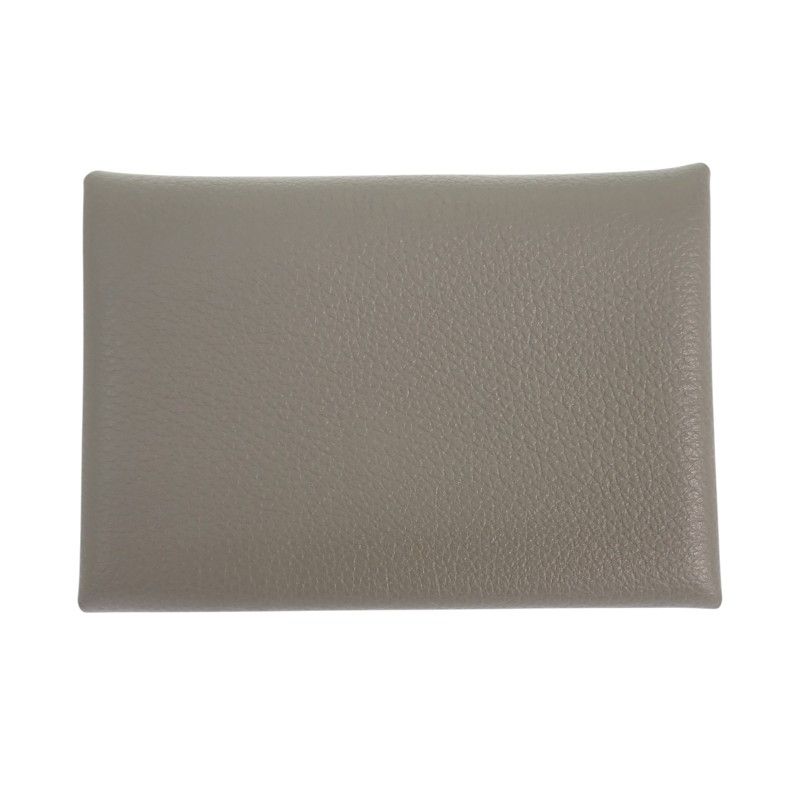 Hermes Calvi Duo Coin Case Evercolor Gray Grimeia