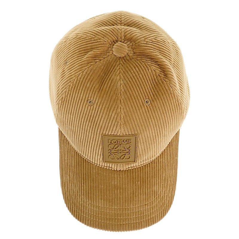 Loewe Anagram Patch Cap Corduroy Cap Hat Cotton Beige — view 5