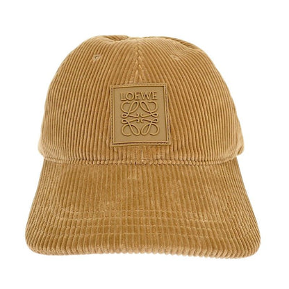 Loewe Anagram Patch Cap Corduroy Cap Hat Cotton Beige