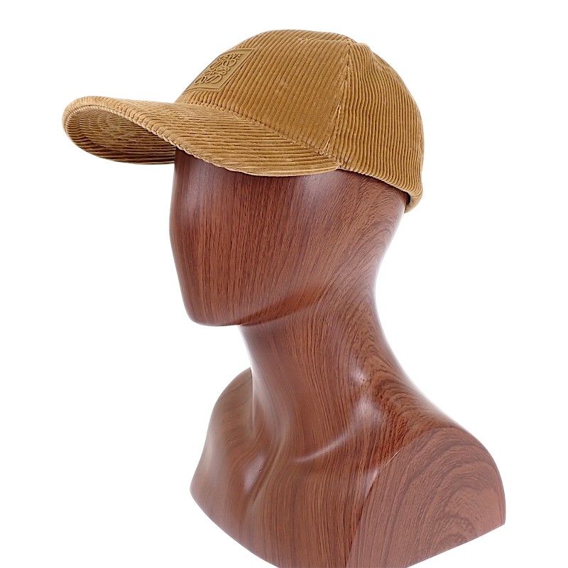 Loewe Anagram Patch Cap Corduroy Cap Hat Cotton Beige — view 3