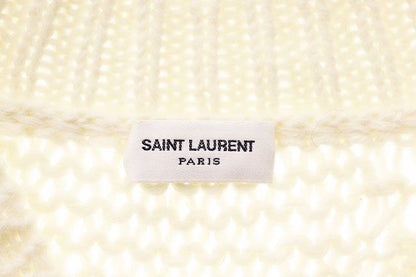 Saint Laurent Paris Mohair Alpaca Neck Knit Sweater White XS — view 4