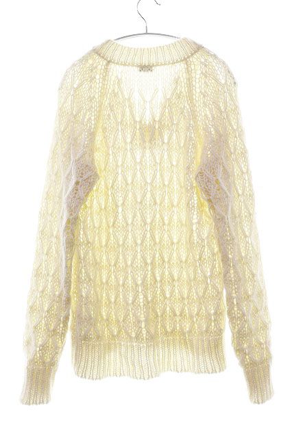 Saint Laurent Paris Mohair Alpaca Neck Knit Sweater White XS — view 2