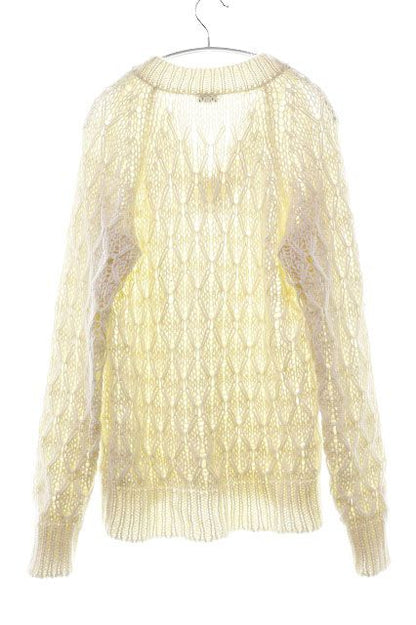 Saint Laurent Paris Mohair Alpaca Neck Knit Sweater White XS — view 2