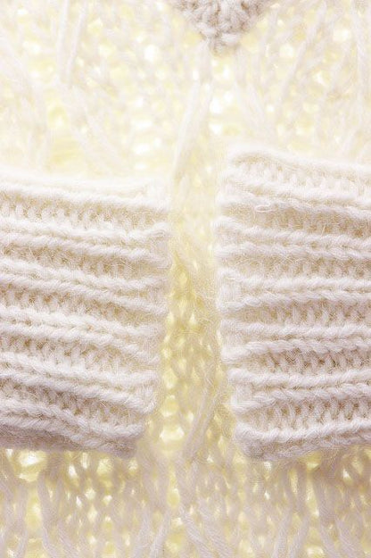 Saint Laurent Paris Mohair Alpaca Neck Knit Sweater White XS — view 5