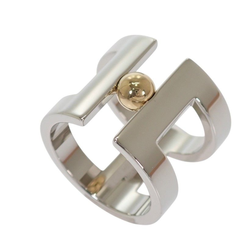 Hermes Lou 00 Scarf Ring Metal Silver
