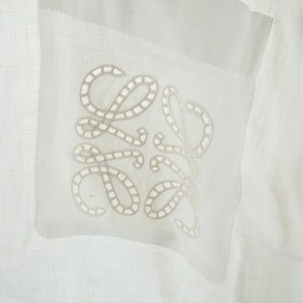 Loewe Anagram Pocket Shirt Linen Long Sleeve White — view 5