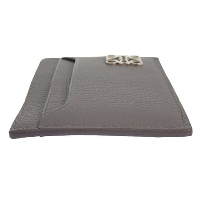 Loewe Anagram Plain Card Holder Case Calf Gray Silver — view 3
