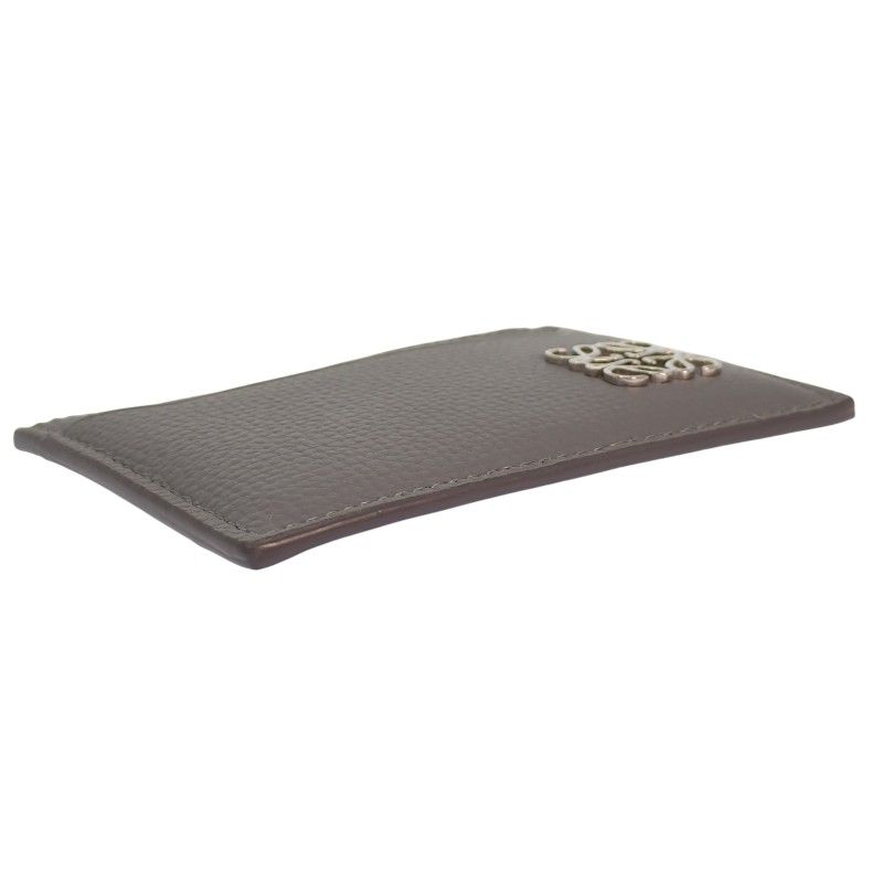 Loewe Anagram Plain Card Holder Case Calf Gray Silver — view 6