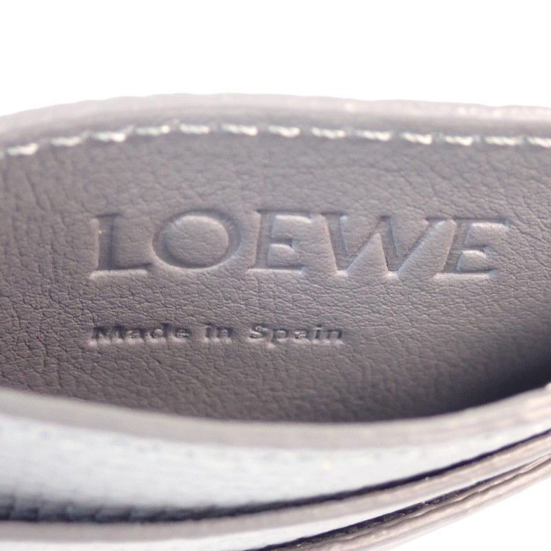 Loewe Anagram Plain Card Holder Case Calf Gray Silver — view 9
