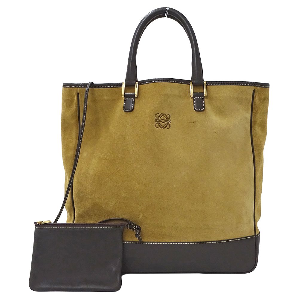 Loewe Tote Suede Beige Brown Large
