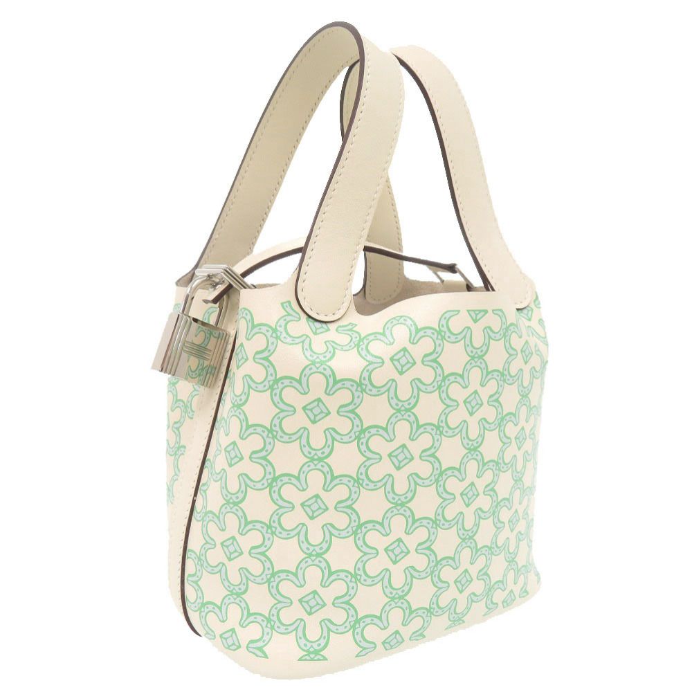 Hermes Picotin Lock Micro Lucky Daisy Voswift Nata Vert Silver Handbag