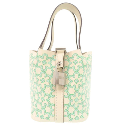 Hermes Picotin Lock Micro Lucky Daisy Voswift Nata Vert Silver Handbag — view 3