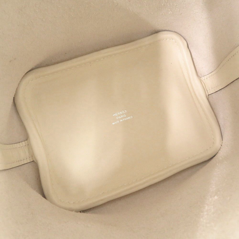Hermes Picotin Lock Micro Lucky Daisy Voswift Nata Vert Silver Handbag — view 7