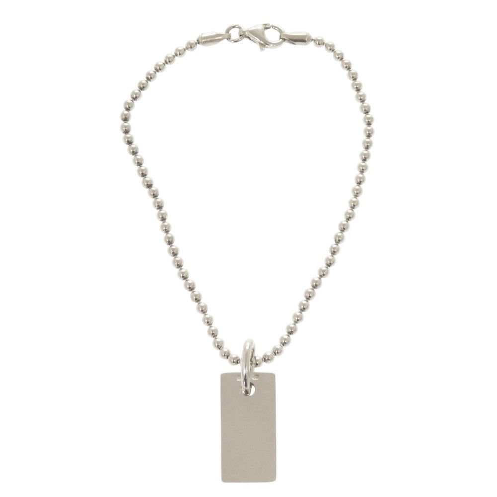 Gucci Logo Plate Ball Chain 925 Sterling Silver Bracelet — view 3