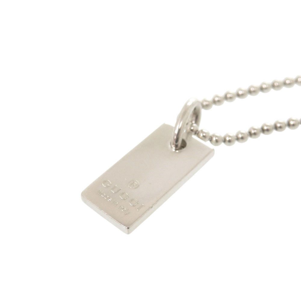 Gucci Logo Plate Ball Chain 925 Sterling Silver Bracelet — view 4