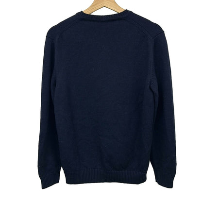 Fendi Long Sleeve Sweater 48 M Elephant Knit Dark Navy Beige Multi Crew — view 2