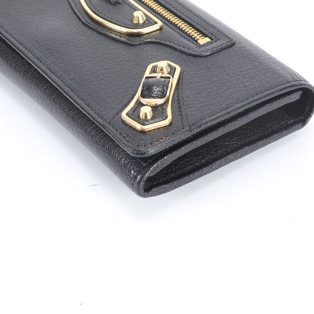 Balenciaga Classic Metallic Edge Money Wallet Leather Black — view 4