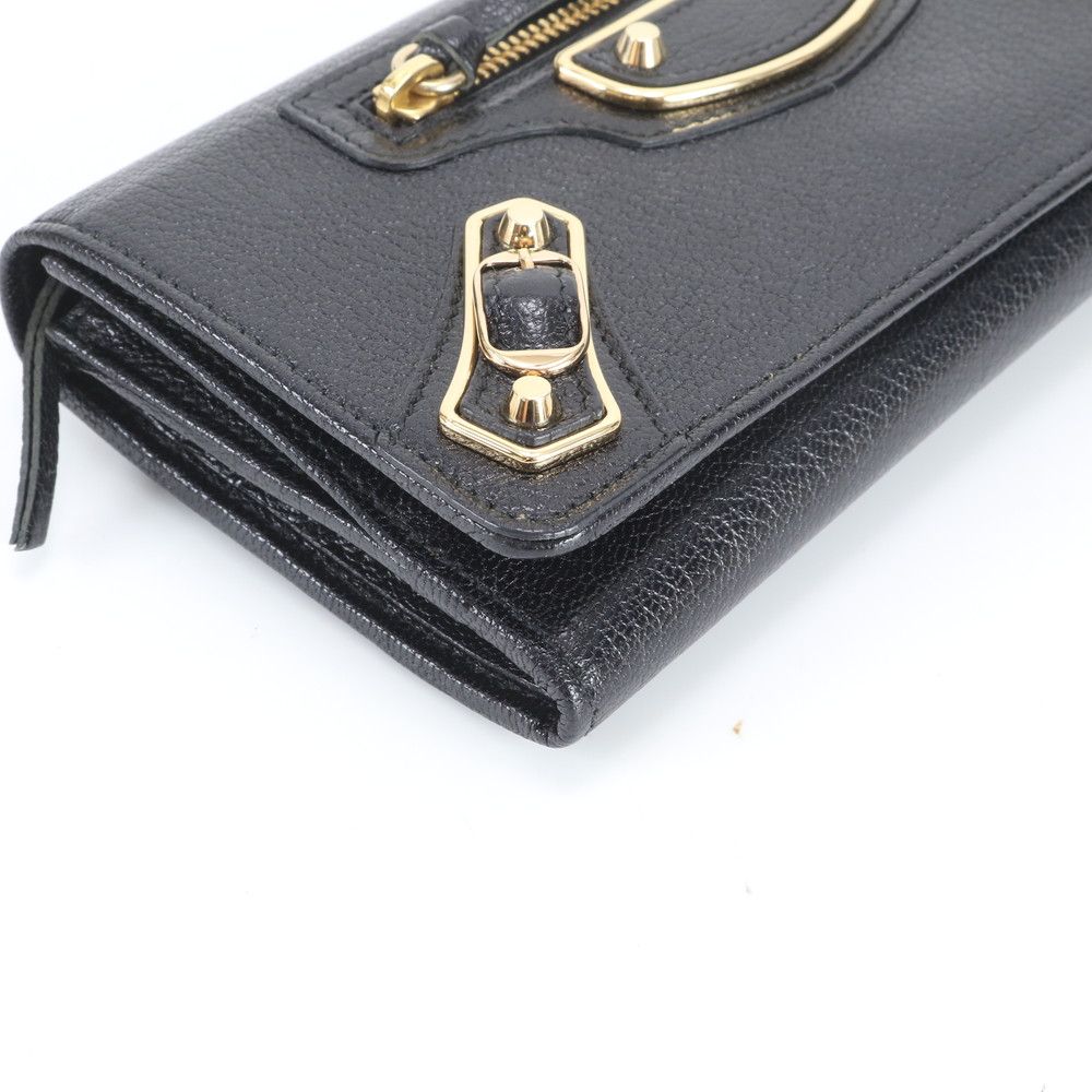 Balenciaga Classic Metallic Edge Money Wallet Leather Black — view 3