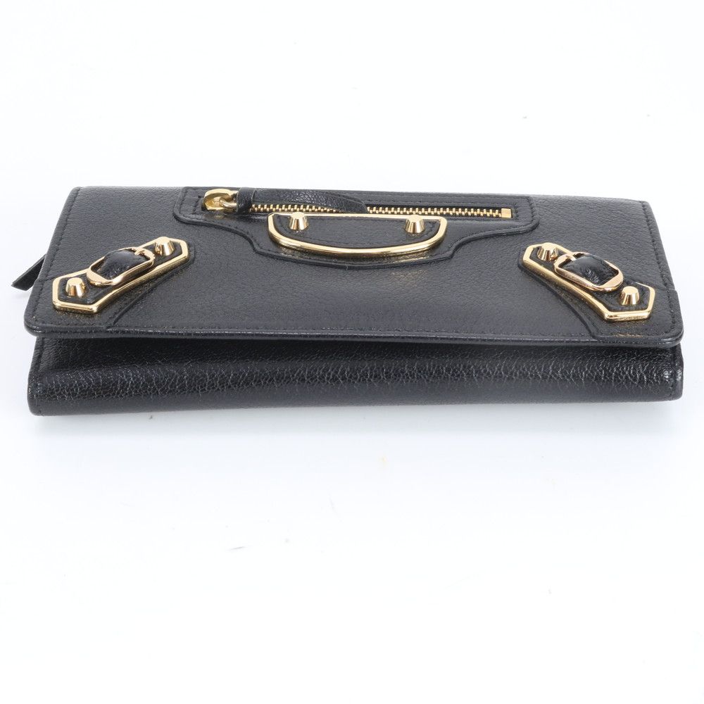 Balenciaga Classic Metallic Edge Money Wallet Leather Black — view 5