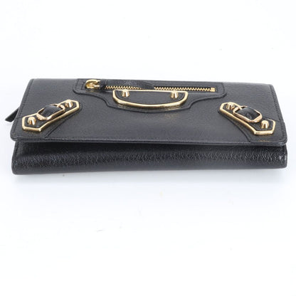 Balenciaga Classic Metallic Edge Money Wallet Leather Black — view 5