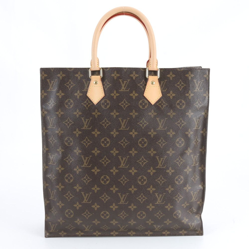 Louis Vuitton Monogram Sac Plat Leather Tote Shoulder Business Document