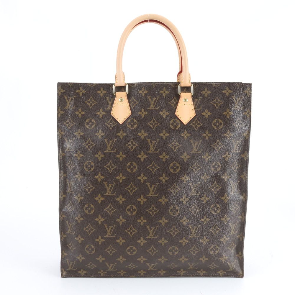 Louis Vuitton Monogram Sac Plat Leather Tote Shoulder Business Document — view 3