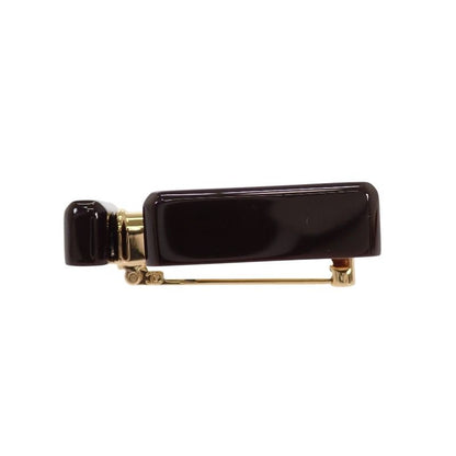 Chanel Perfume Bottle Brooch Metal Resin Black Gold CC Logo — view 5