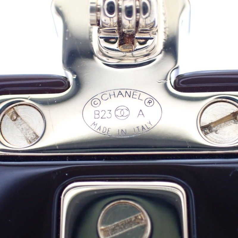 Chanel Perfume Bottle Brooch Metal Resin Black Gold CC Logo — view 8
