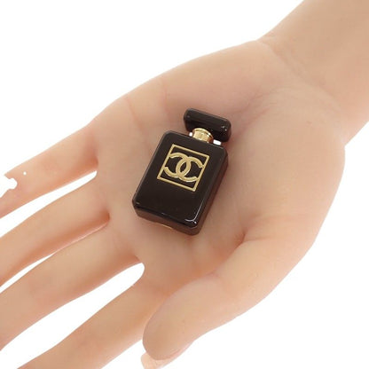 Chanel Perfume Bottle Brooch Metal Resin Black Gold CC Logo — view 7