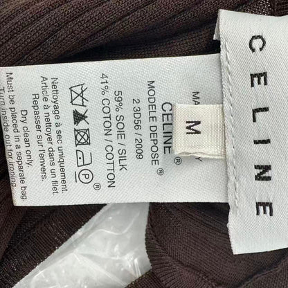 Celine Vest Logo Brown M Silk Blend — view 6
