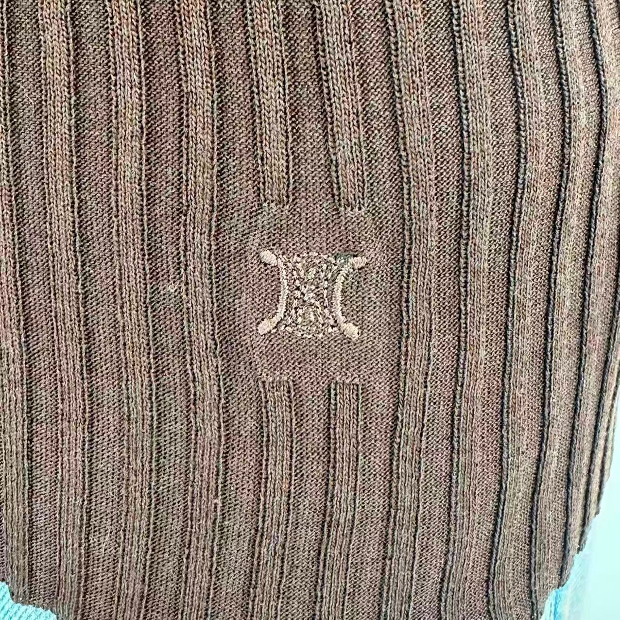 Celine Vest Logo Brown M Silk Blend — view 4