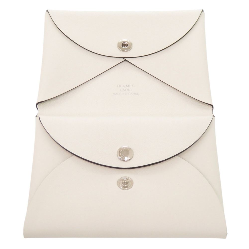Hermes Calvi Duo Spring Horse Voswift Blanc Coin Case — view 5