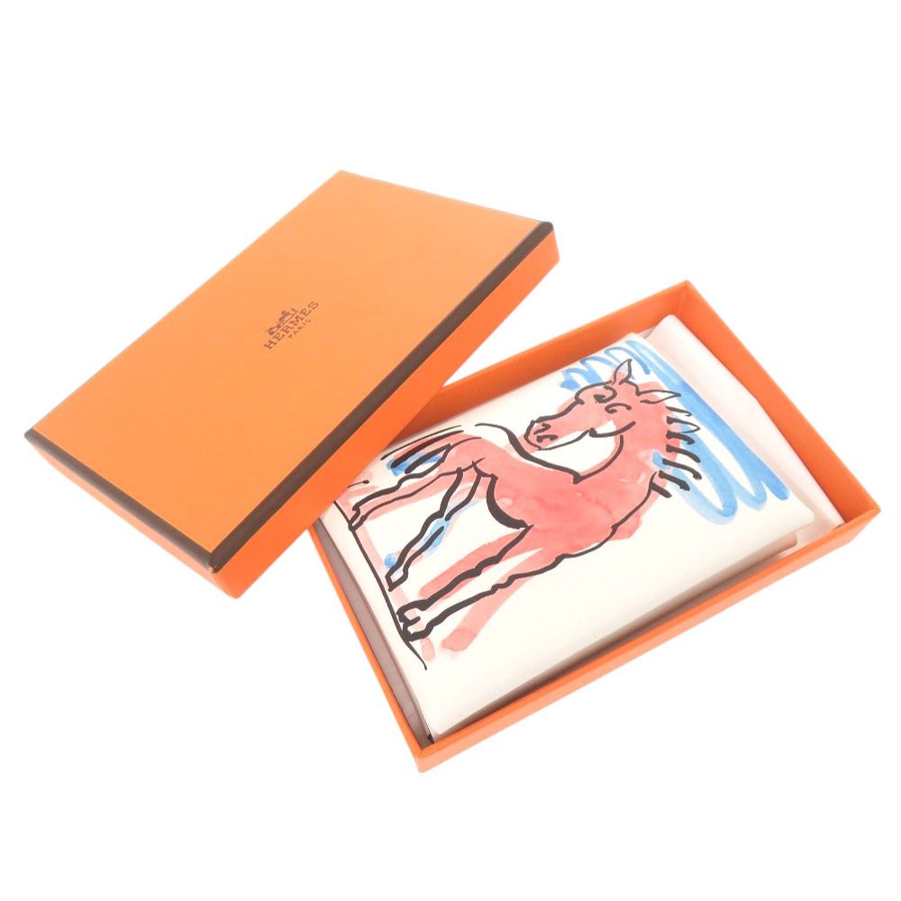 Hermes Calvi Duo Spring Horse Voswift Blanc Coin Case — view 2
