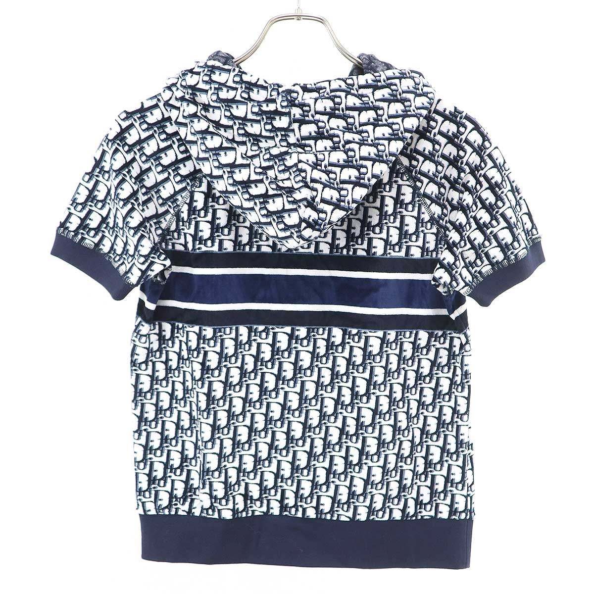 Dior Short Sleeve Cotton Jersey Hoodie &shorts Set Navy XS — view 2