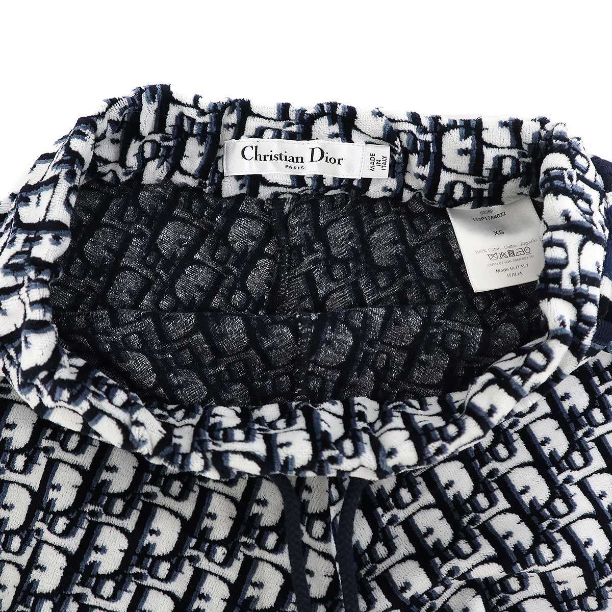 Dior Short Sleeve Cotton Jersey Hoodie &shorts Set Navy XS — view 8