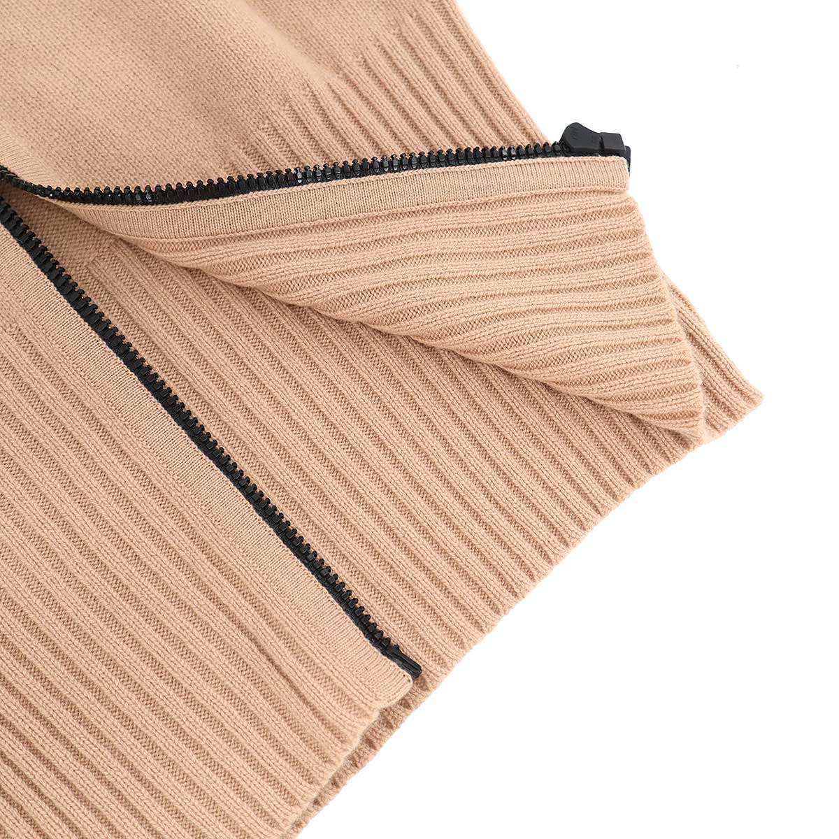 Dior Alps Wool Cashmere High Neck Zip Knit Sweater Pink — view 6