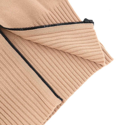Dior Alps Wool Cashmere High Neck Zip Knit Sweater Pink — view 6