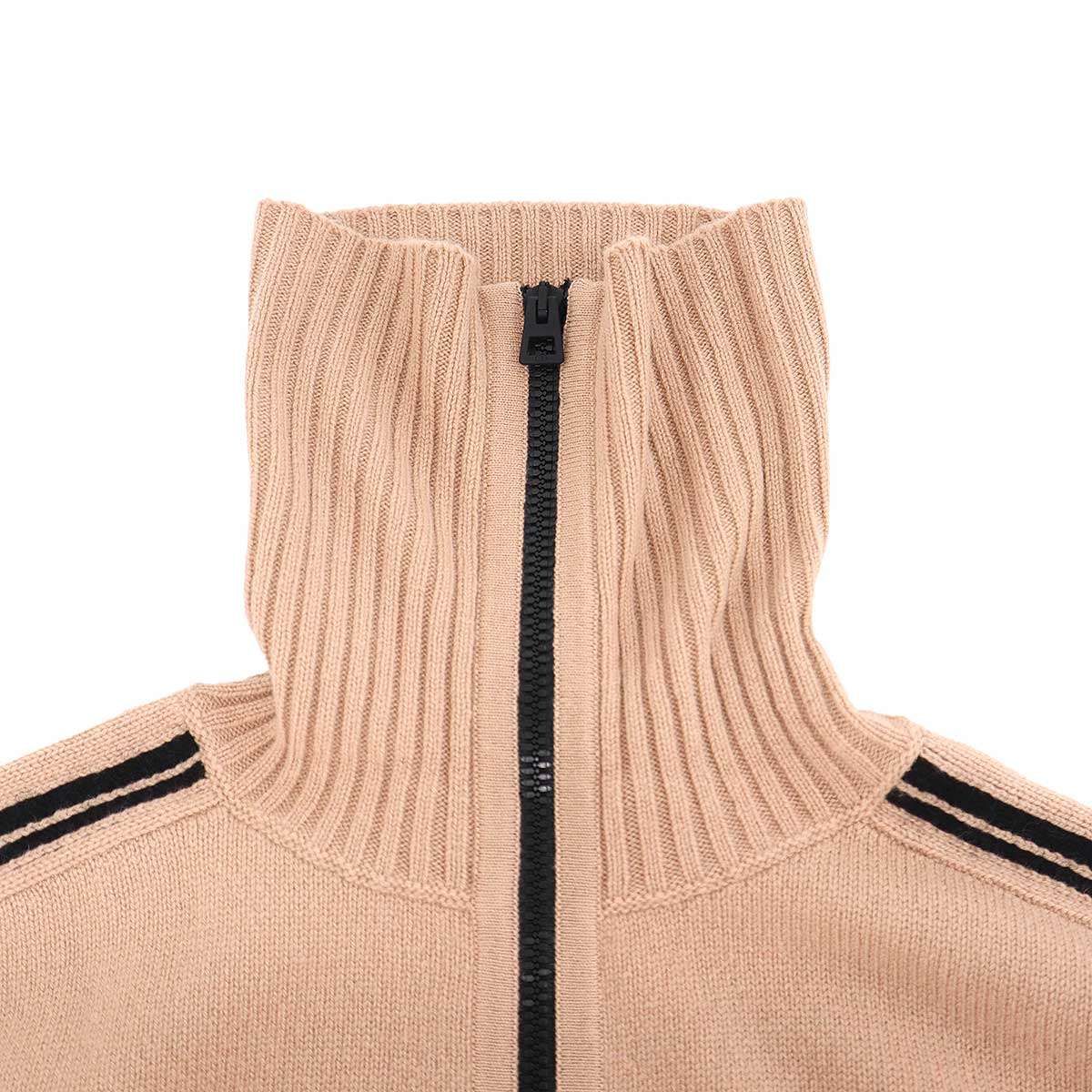 Dior Alps Wool Cashmere High Neck Zip Knit Sweater Pink — view 4