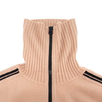Dior Alps Wool Cashmere High Neck Zip Knit Sweater Pink — view 4