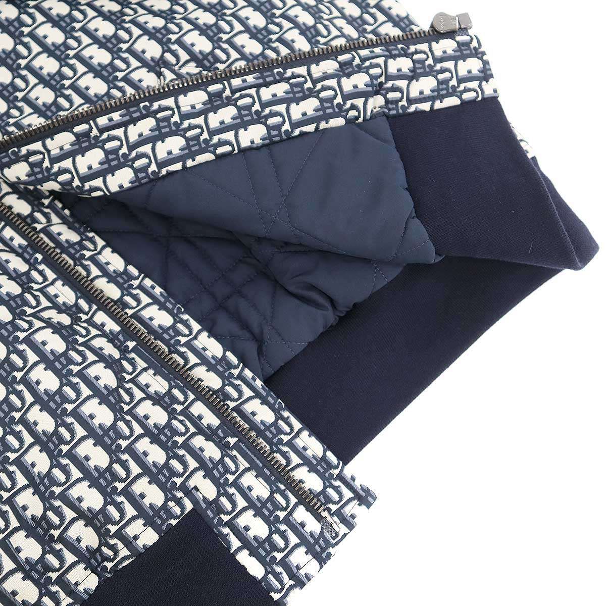 Dior Oblique Jacquard Tenical Taffeta Bomber Jacket Navy — view 6