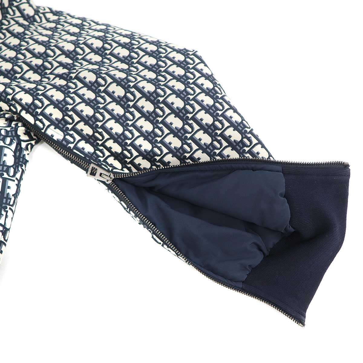 Dior Oblique Jacquard Tenical Taffeta Bomber Jacket Navy — view 7
