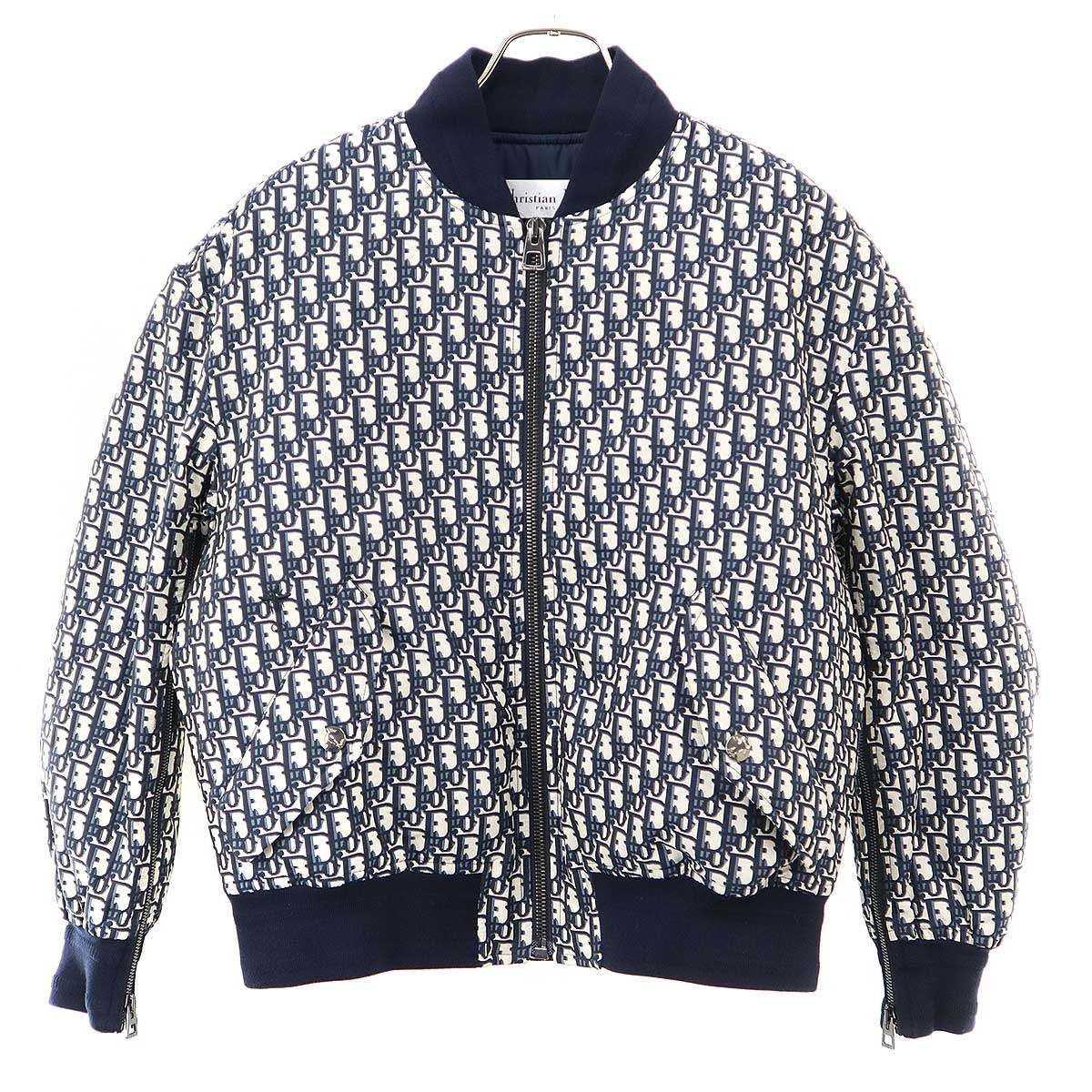 Dior Oblique Jacquard Tenical Taffeta Bomber Jacket Navy
