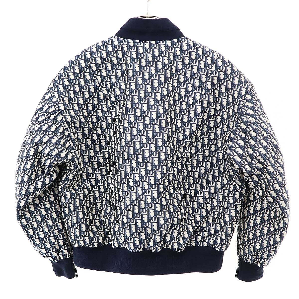 Dior Oblique Jacquard Tenical Taffeta Bomber Jacket Navy — view 2